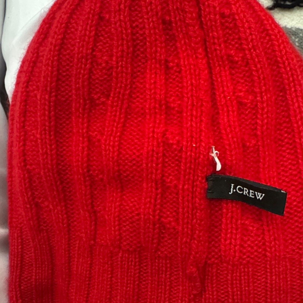 J. Crew Vibrant Red Knit Hat